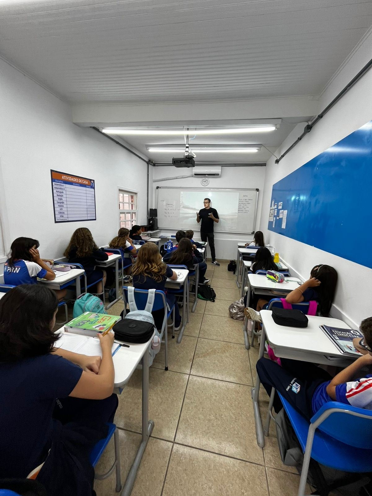 Trailblazers in a classroom activity with the facilitator at the front