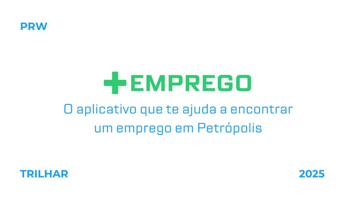 Cover slide of the +Emprego project presentation